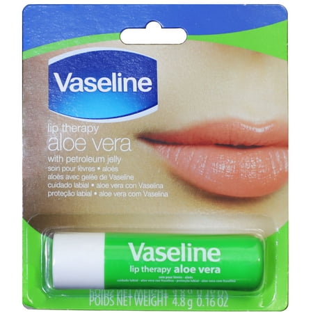Vaseline Lip Therapy Moisturizing Hydrating Lip Balms with Aloe Vera, Vitamin E, Clear, 1 Count