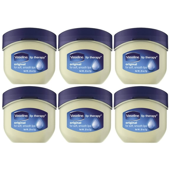 Vaseline Lip Therapy Original Mini, White Petrolatum, Advanced Moisturizer, Relieves Dull And Dry Skin, Mini Vaseline Petroleum Jelly, Soft & Smooth Vaseline Lips (Pack Of 6-0.25 Oz Ea)?.