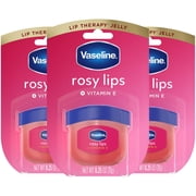 Vaseline Lip Therapy Rosy Lips 3-Pack   Moisturizing Lip Balm for Very Dry Lips in Mini Jars, 0.25 Oz