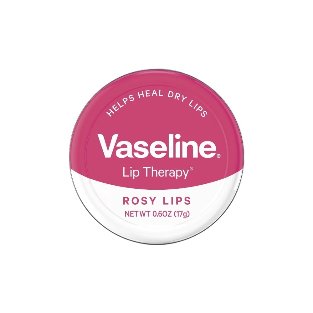 Vaseline Lip therapy Rosy Lips  FLOWERS TIN Purple & Pink 0.6 Oz / Pack of 6