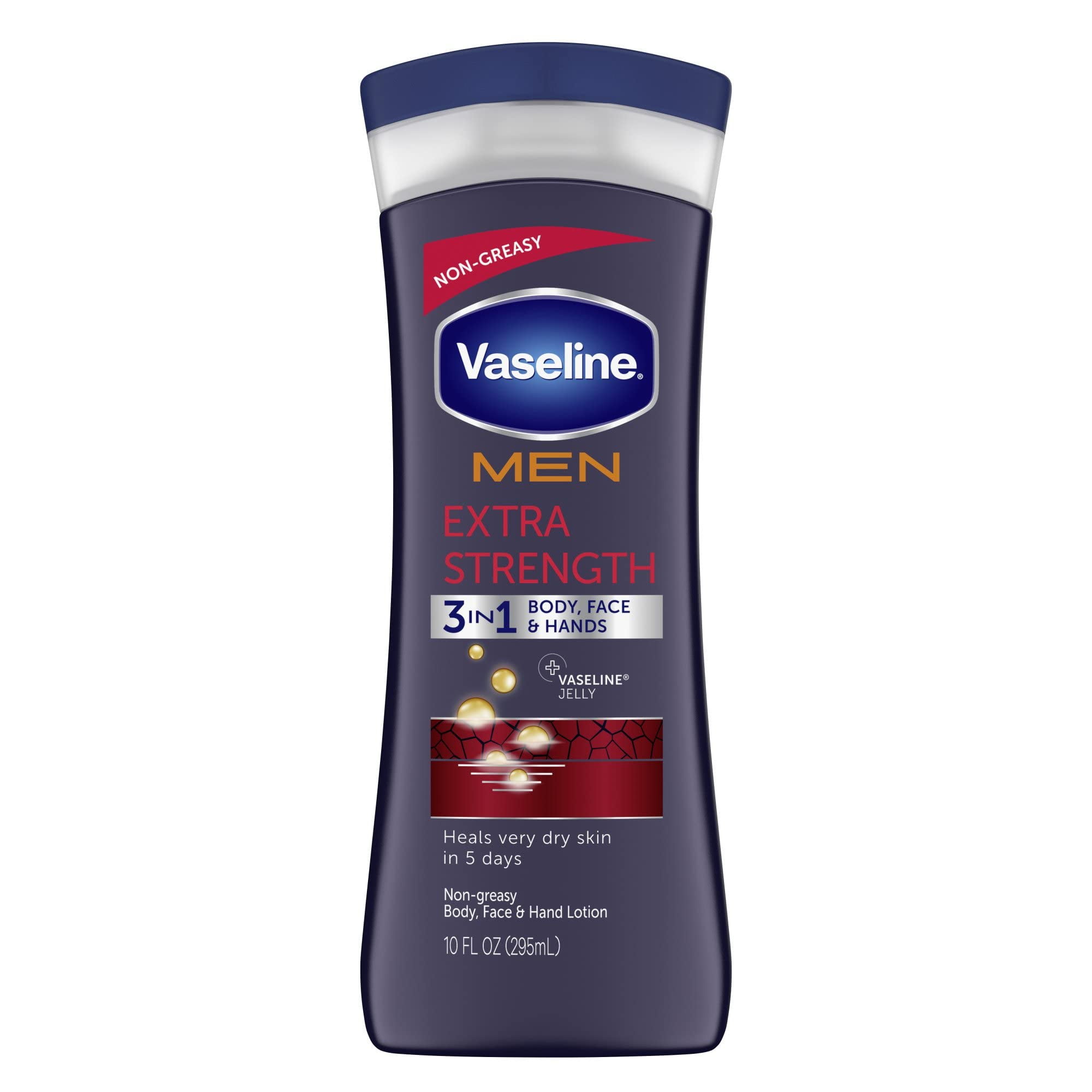 Vaseline Men Body & Face Lotion, Extra Strength, 10 fl oz - 2pc