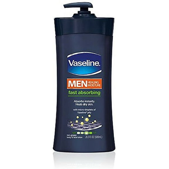 Vaseline Men Body & Face Lotion, Fast Absorbing 20.3 oz (1 Pack)