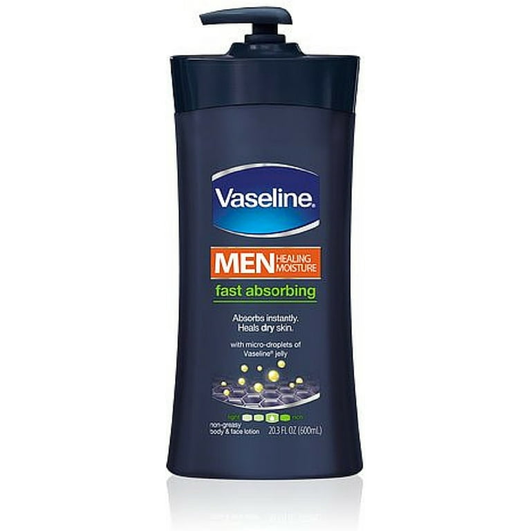 Vaseline Men Body & Face Lotion, Fast Absorbing 20.3 oz
