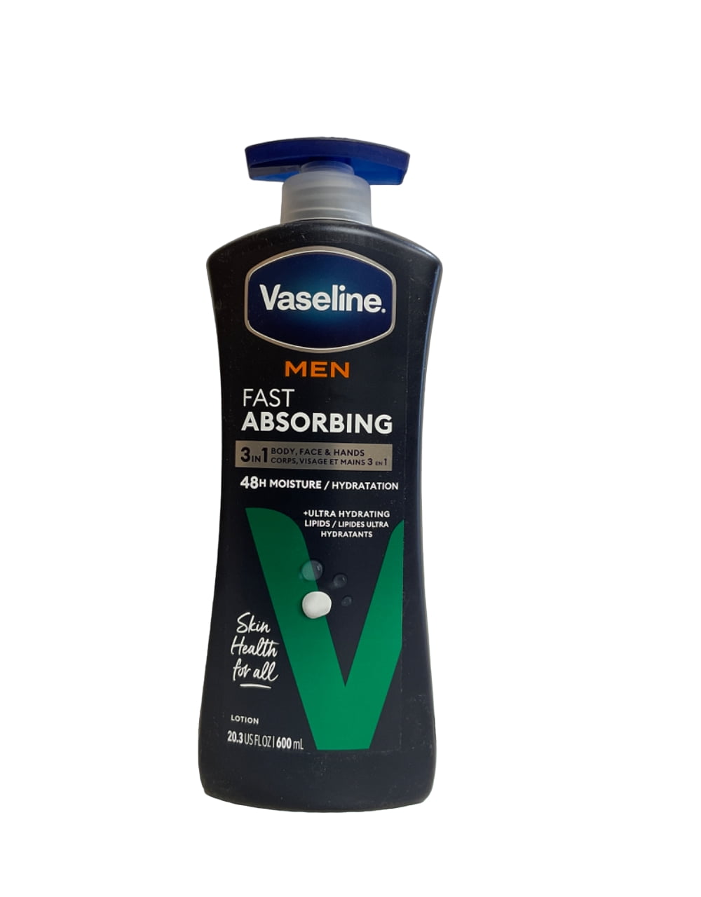 Vaseline Men Body & Face Lotion, Fast Absorbing 20.3 oz (Pack of 2)