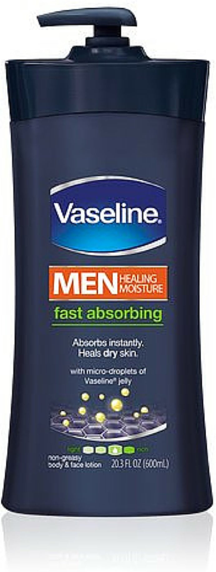 Vaseline Men Body & Face Lotion, Fast Absorbing 20.3 oz (Pack of 6)