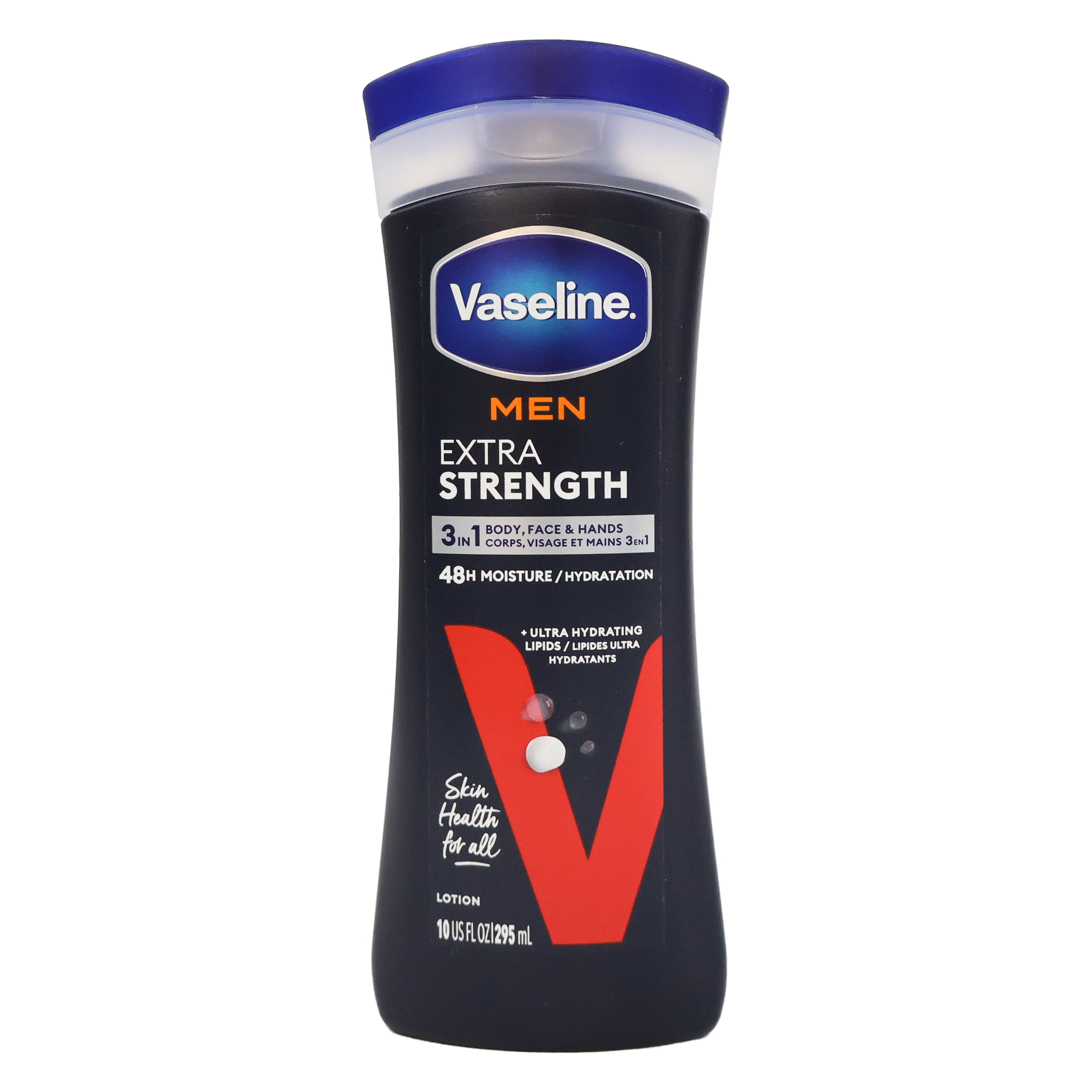 Vaseline Men Extra Strength 3-in-1 Face, Hands and Body Lotion, 10 Oz., Pack of 3