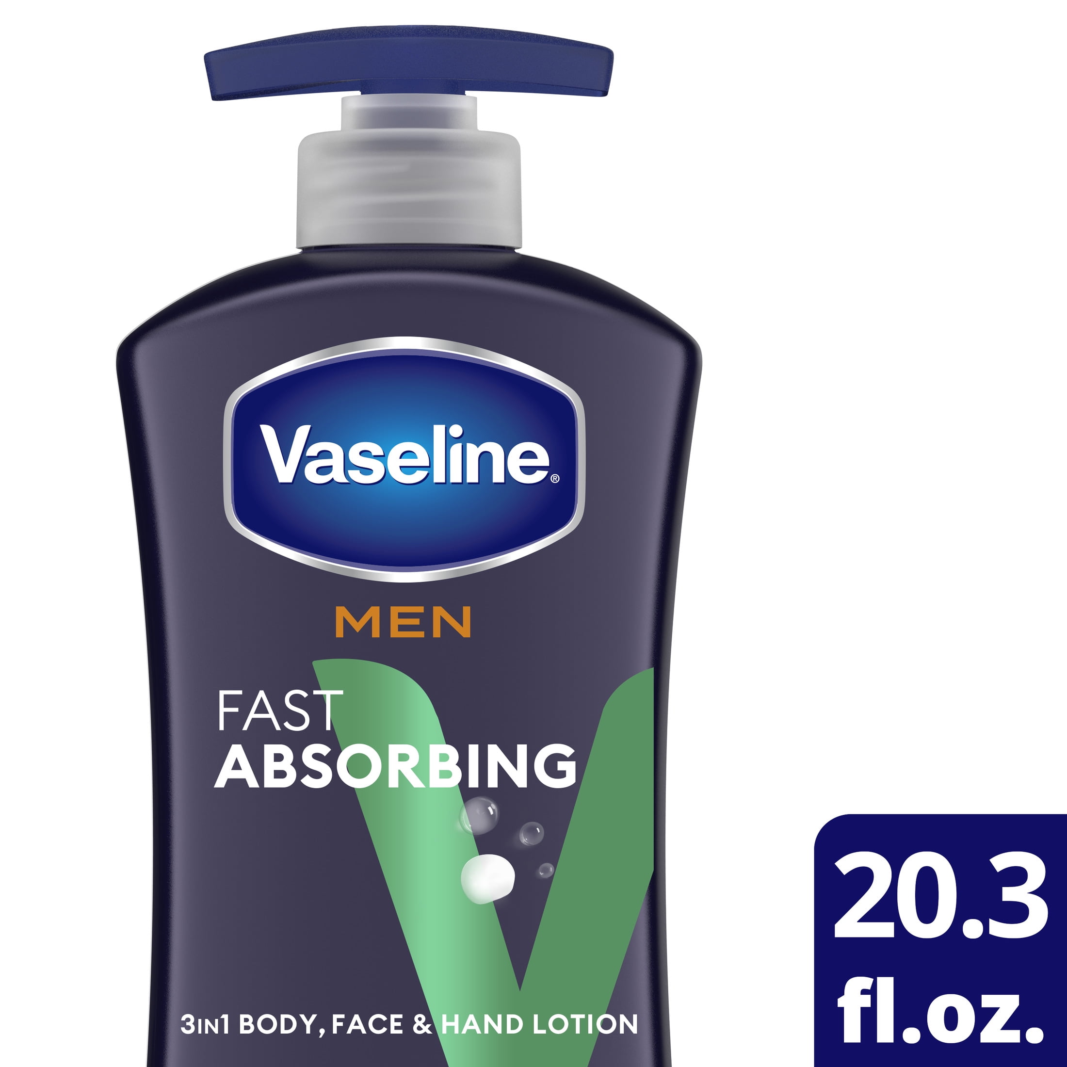 Vaseline Men Fast Absorbing 3-In-1 Face, Hands & Body Lotion For Men, 20.3  Oz - Walmart.Com