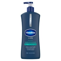Vaseline Men Fast Absorbing 3-in-1 Face, Hands & Body Lotion for Men, 20.3 fl oz
