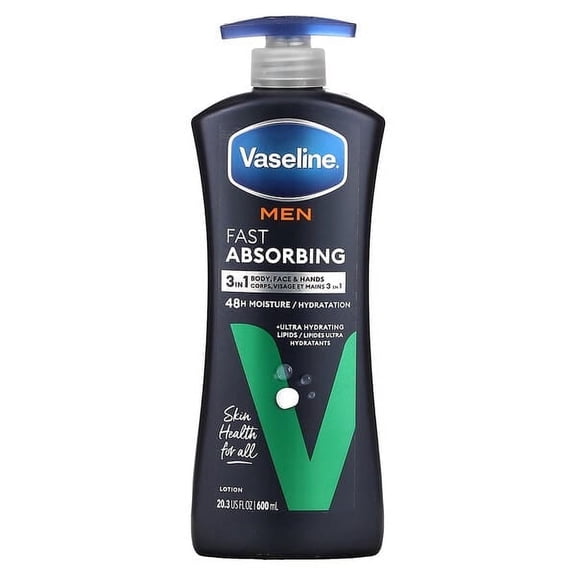 Vaseline, Men, Fast Absorbing Body & Face Lotion, 20.3 fl oz Pack of 3