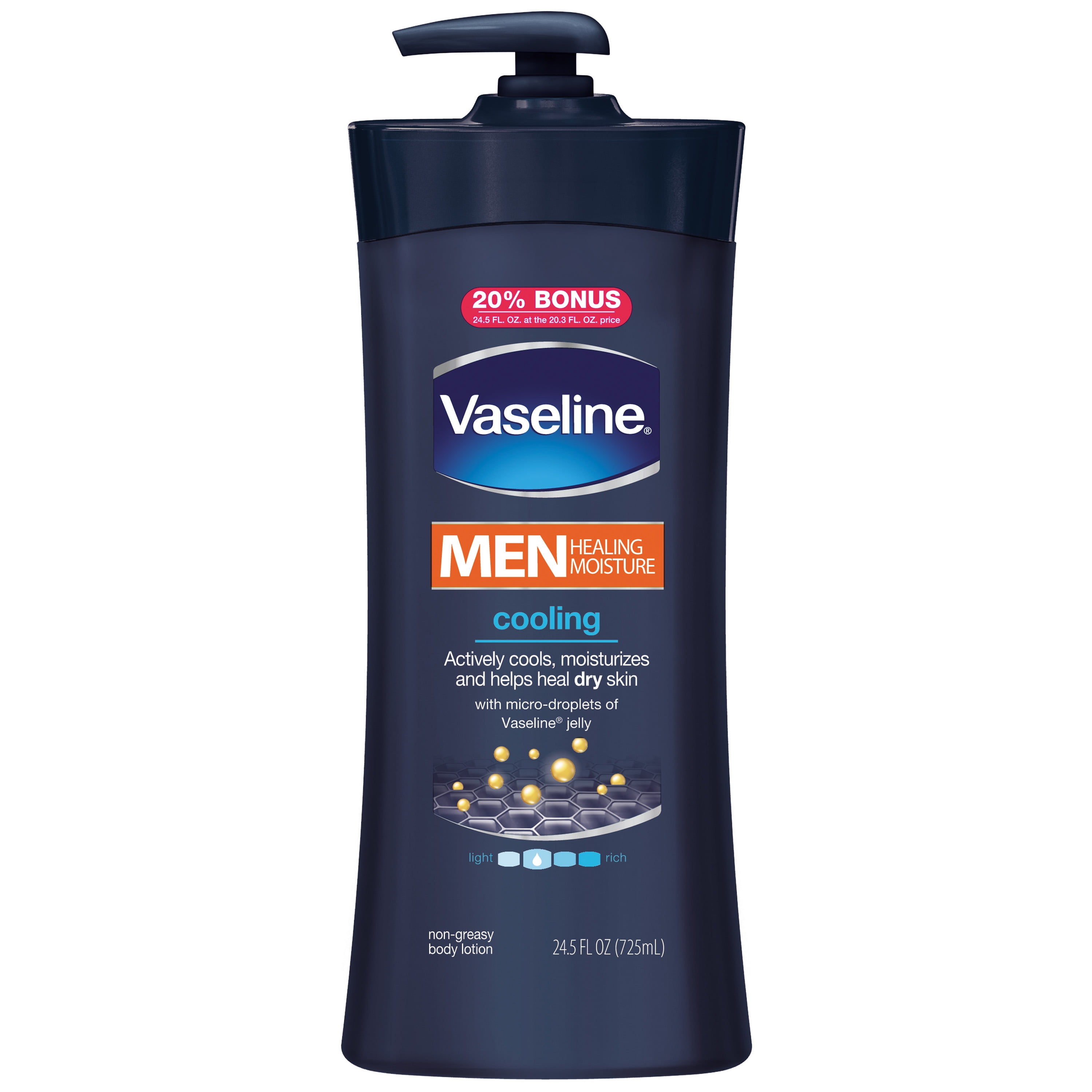 Vaseline Men Healing Moisture Body Lotion Cooling 24.5 oz