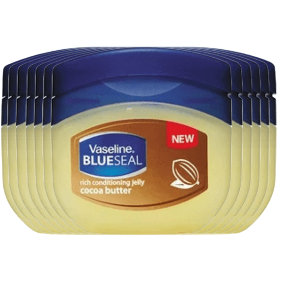 Vaseline Original BlueSeal Cocoa Butter Pure Jelly Travel Size 1.7oz (50 ml), Pack Of 12 Case