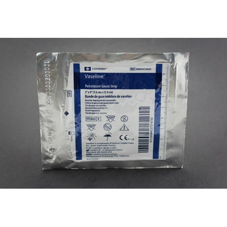 Vaseline Sterile Non-Adherent Petrolatum Gauze Strip 3'' x 9'', 1 Count