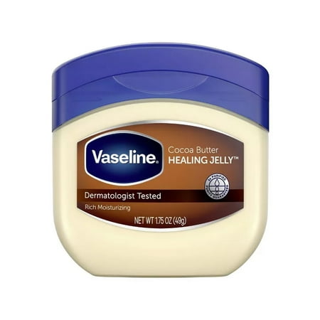 Vaseline Pure Petroleum Jelly Cocoa Butter, 1.75 Oz., Pack of 12
