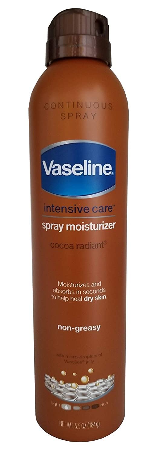 Vaseline, Spray & Go Moisturizer, Cocoa Radiant 6.5 oz, Pack of 4