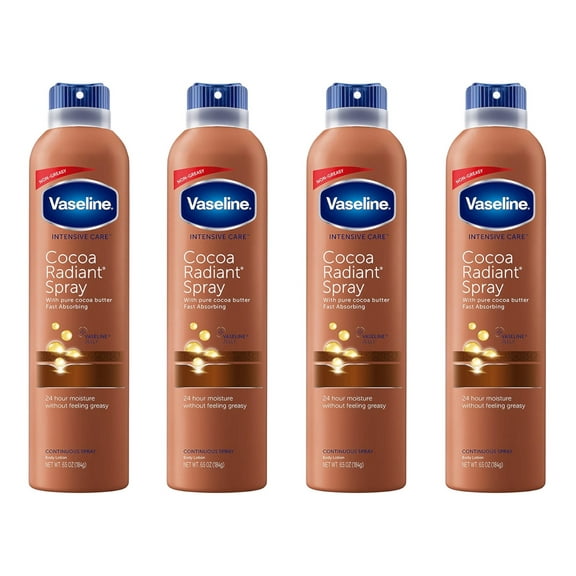 Vaseline, Spray & Go Moisturizer, Cocoa Radiant - 6.5 oz, Pack of 4
