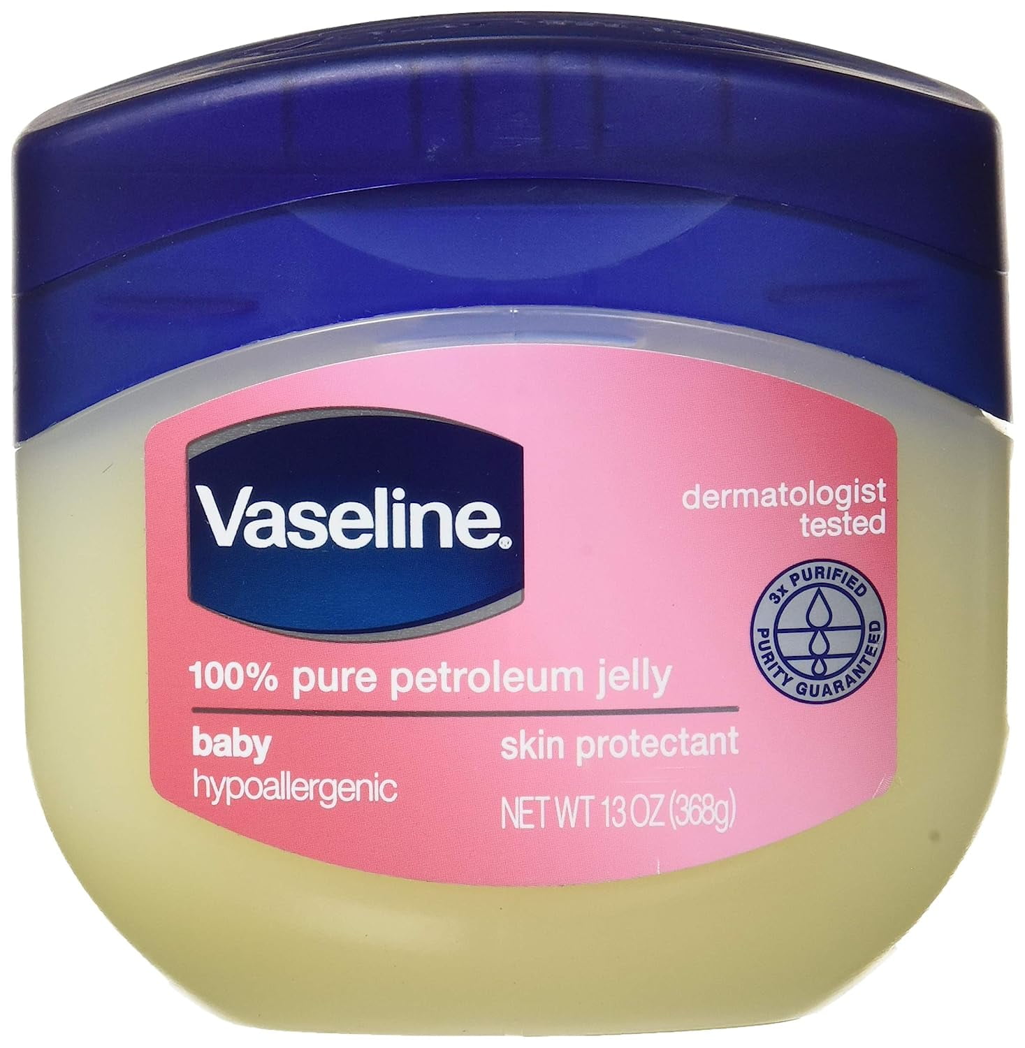 Vaseline 100 Pure Petroleum Jelly, Hypoallergenic Skin Protectant for