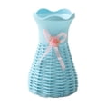 thumbnail image 1 of Vases Home Decor Uniquely Shaped Faux Weave Plastic Vase 6.3 Inches for Table Wedding Decoration Gift, 1 of 6