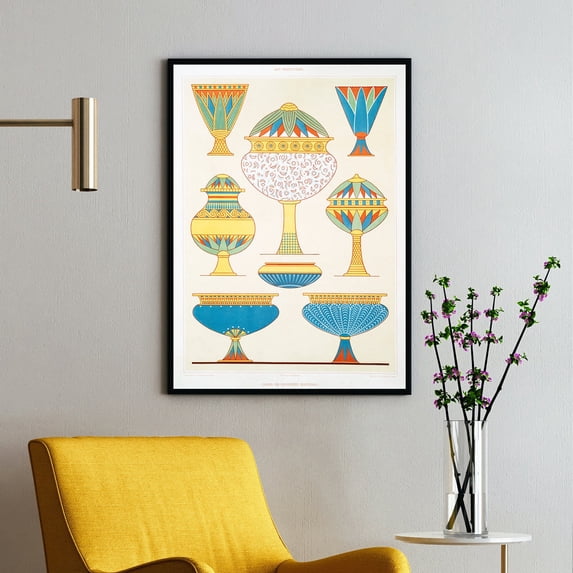 Vases of Various Materials - 1878 | Émile Prisse d'Avennes | Premium Fine Art Print | 20th Century French | Symbolism | Architecture