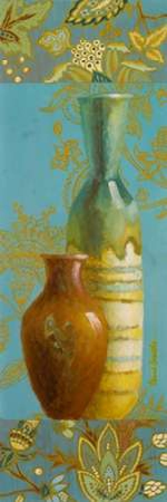Vases on European Floral I Canvas Art - Lanie Loreth (8 x 24)