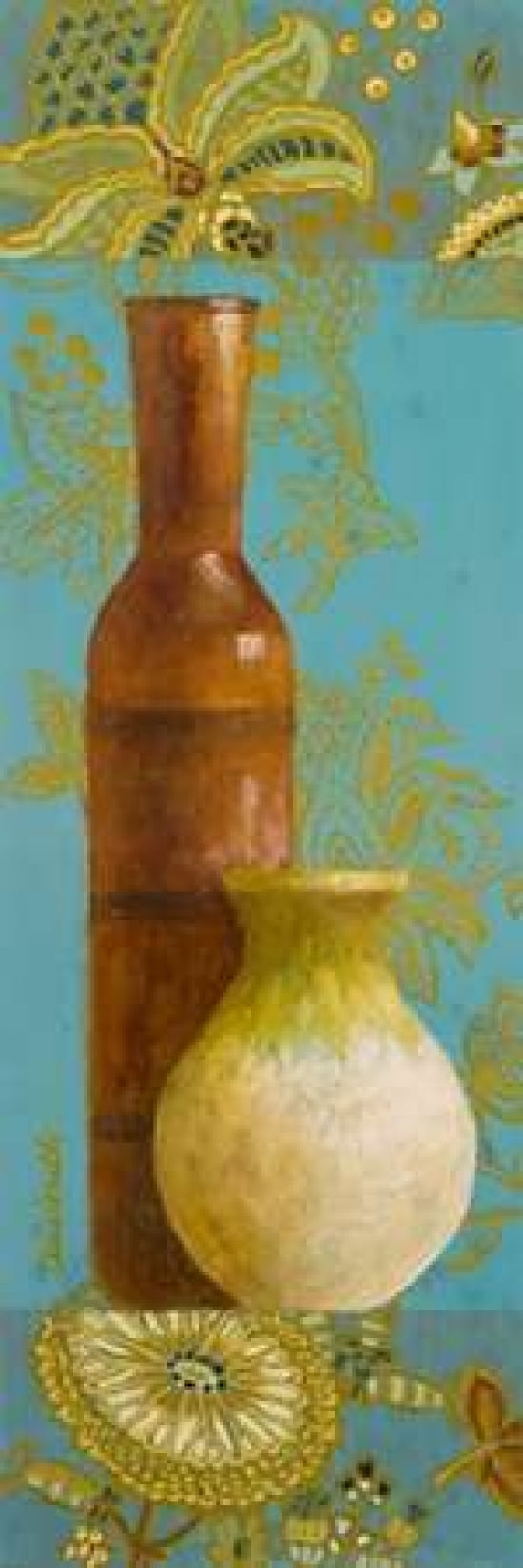 Vases on European Floral II Canvas Art - Lanie Loreth (12 x 36)