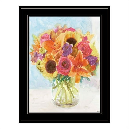 Vases with Flowers 1 by StellarDesignStudio Framed Print WallArt WoodMulti-Color