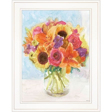 Vases with Flowers 1 byStellarDesignStudio Framed Print Wall Art WoodMulti-Color