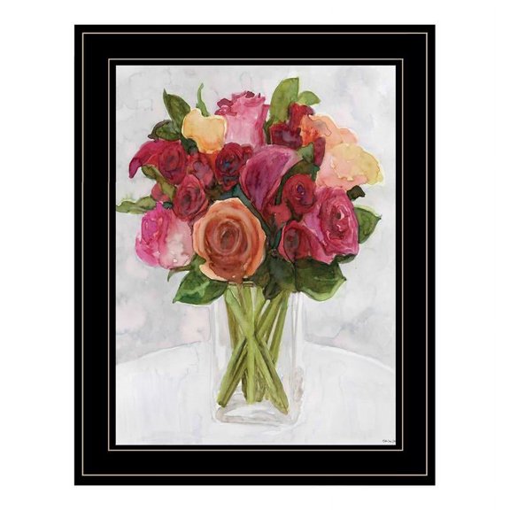 Vases with Flowers II by Stellar Design Studio Framed Print Wood Multi-Color