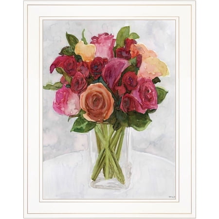 Vases with Flowers II by Stellar Design Studio Framed Print Wood Multi-Color