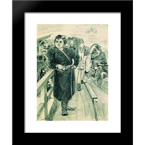 Vasily Buslaev. Illustration for the book Russian epic heroes 20x24 Framed Art Print by Andrei Ryabushkin