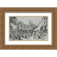 thumbnail image 1 of Vasily Perov 2x Matted 24x18 Gold Ornate Framed Art Print 'The Market in Moscow', 1 of 2