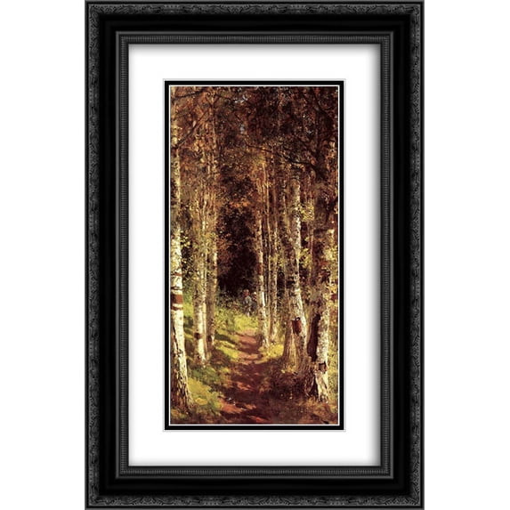 Vasily Polenov 2x Matted 16x24 Black Ornate Framed Art Print 'The Birchwood Alley'
