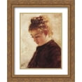 thumbnail image 1 of Vasily Polenov 2x Matted 20x24 Gold Ornate Framed Art Print 'The head of model Blanche Orme', 1 of 2