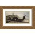 thumbnail image 1 of Vasily Polenov 2x Matted 24x16 Gold Ornate Framed Art Print 'Fishing Boat. Etretat. Normandy.', 1 of 2