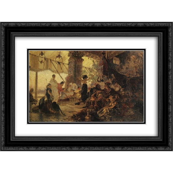 Vasily Polenov 2x Matted 24x18 Black Ornate Framed Art Print 'Prodigal Son'