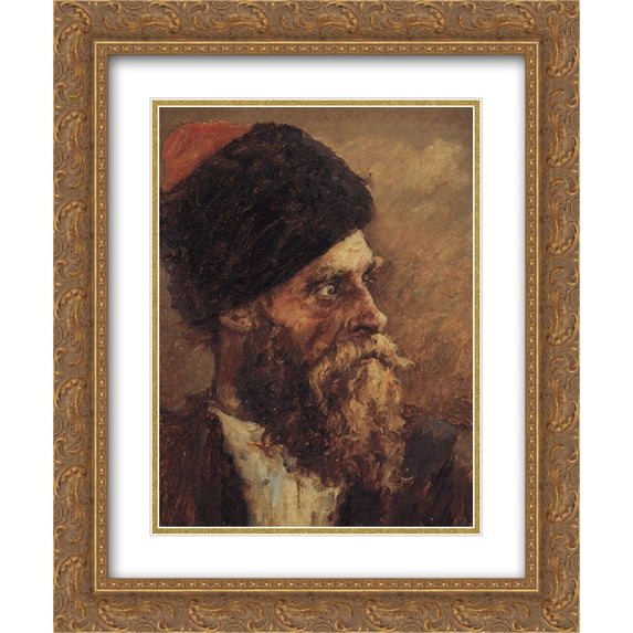 Vasily Surikov 2x Matted 20x24 Gold Ornate Framed Art Print 'Cossack Dmitry Sokol'