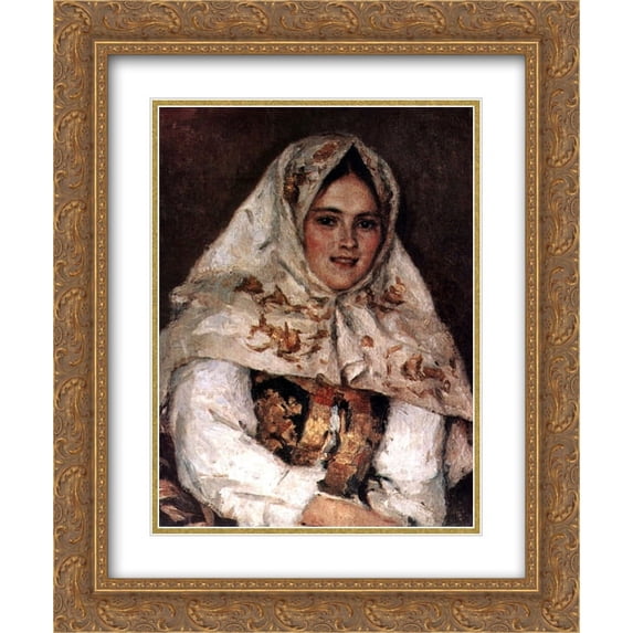 Vasily Surikov 2x Matted 20x24 Gold Ornate Framed Art Print 'Siberian Beauty. Portrait of E. A. Rachkovsky.'