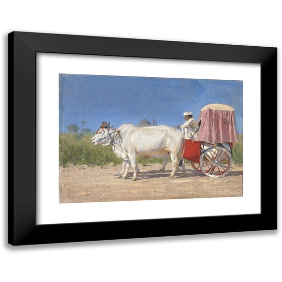 Vasily Vereshchagin 14x11 Black Modern Framed Museum Art Print Titled - Carriage to Delhi (1875)