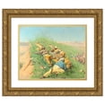 thumbnail image 1 of Vasily Vereshchagin 18x15 Gold Ornate Wood Frame and Double Matted Museum Art Print Titled - Spying Out (1873), 1 of 4