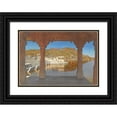 thumbnail image 1 of Vasily Vereshchagin 24x18 Black Ornate Framed Double Matted Museum Art Print Titled: Rajnagar. Marble Embankment Decorated with Bas-Reliefs on a Lake in Udaipur (1874), 1 of 5