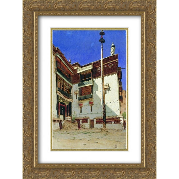 Vasily Vereshchagin 2x Matted 20x24 Gold Ornate Framed Art Print 'Indian motif'