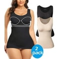 thumbnail image 1 of Vaslanda 2 Packs Compression Tank Cami With Built in Padded Bra - Tummy and Waist Control Body Shapewear Camisole for Women, 1 of 6