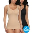 thumbnail image 1 of Vaslanda 2 Packs Women's Shapewear Camisole with Built-in Bra - Tummy Control Compression Tank Tops, 1 of 7
