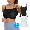 thumbnail image 1 of Vaslanda 2 Packs Camisole Tops for Women with Built in Padded Bra Adjustable Spaghetti Strap Summer Tank Tops, 1 of 6
