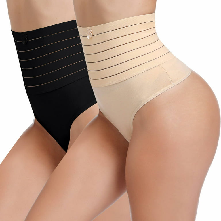 Vaslanda 2-pack Thong Shapewear Tummy Control Panties Body Shaper for Women  Butt Lifter Waist Trainer Seamless Slimmer Panty 