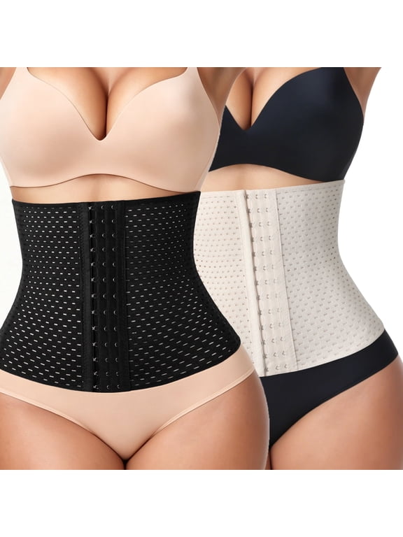 2PCS Waist Trainer for Women Corset Shapewear Tummy Control Slimming Body Shaper