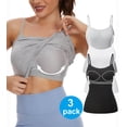 thumbnail image 1 of Vaslanda 3 Packs Camisole Tops for Women with Built in Padded Bra Adjustable Spaghetti Strap Summer Tank Tops, 1 of 7