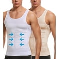 thumbnail image 1 of Vaslanda 2 Packs Men Slimming Body Shaper Vest Compression Shirt Gym Workout Tank Top Sleeveless Abdomen Shapewear, 1 of 6