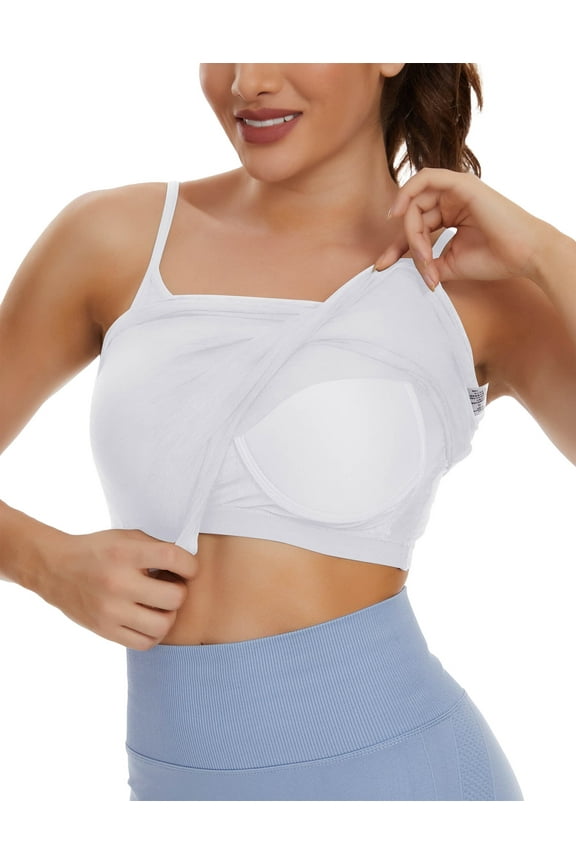 Womens Modal Built-in Bra Padded Camisole Yoga Tanks Tops