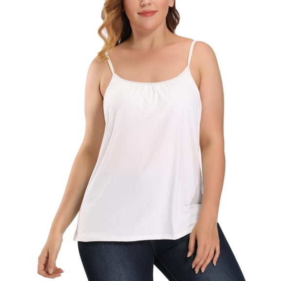 Vaslanda Camisoles for Women with Built in Bra Adjustable Strap Sleeveless Summer Tank Tops for Workout Sleeping Traveling