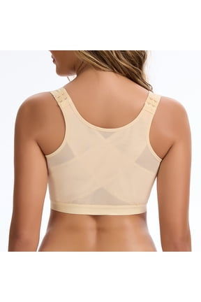 Front Closure Compression Bra for Women Post Surgery Recovery Support Bra with Adjustable Straps Breast Augmentation Mastectomy Bra